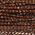 Hematite copper 3 mm round faceted bead