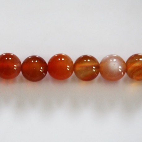 Natural carnelian 8 mm round bead Madagascar - BeauMonde Bijoux