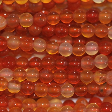 BeauMonde Bijoux - Cornaline naturelle mixte 4mm environ perle ronde A+ Madagascar